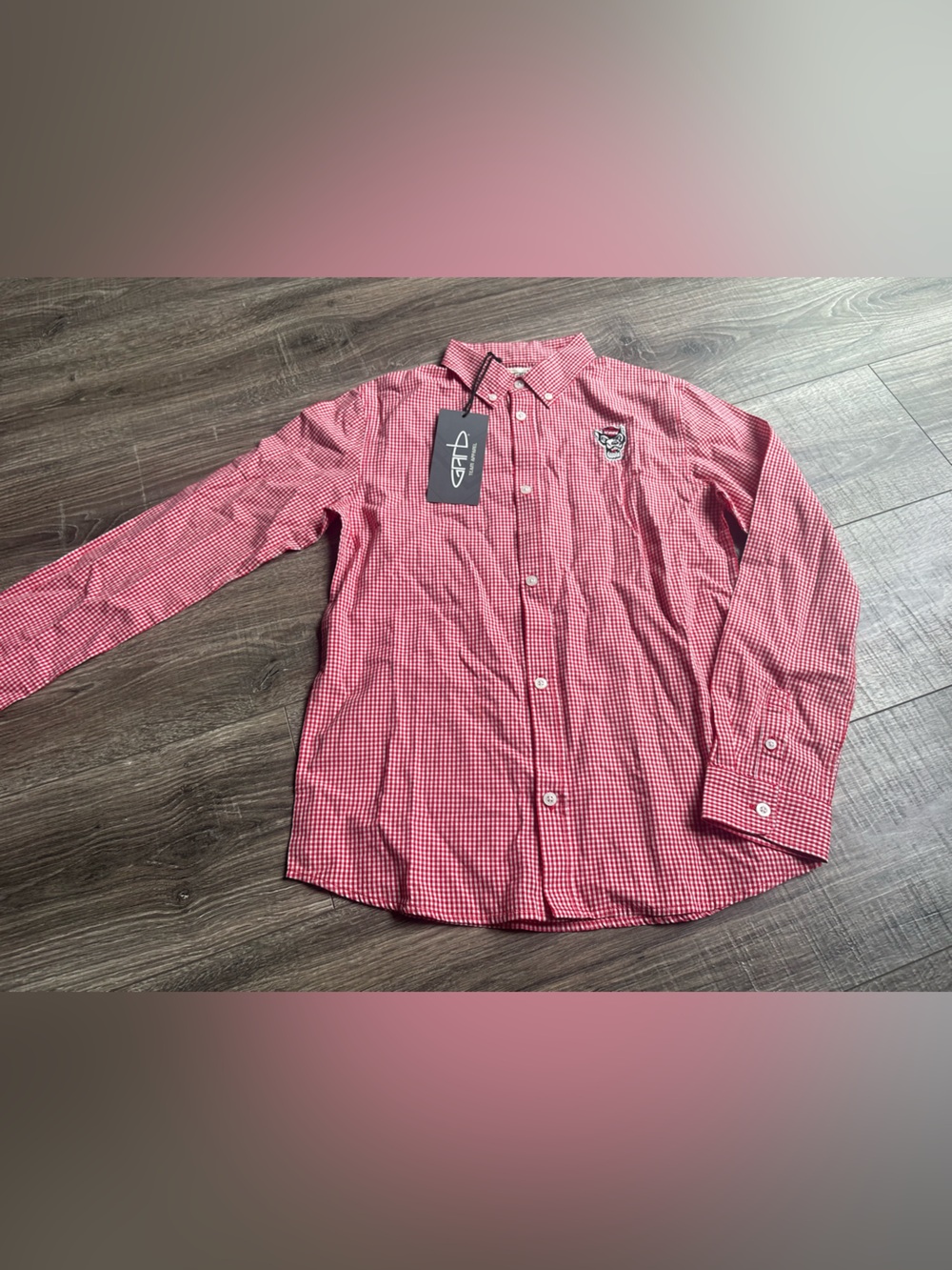 Boys' Red NC State Wolfpack Button-Down Shirt with Shield Patch